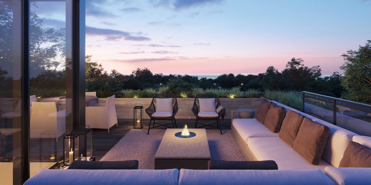 Birchcliff Towns - birchcliff-rooftop-patio-dusk