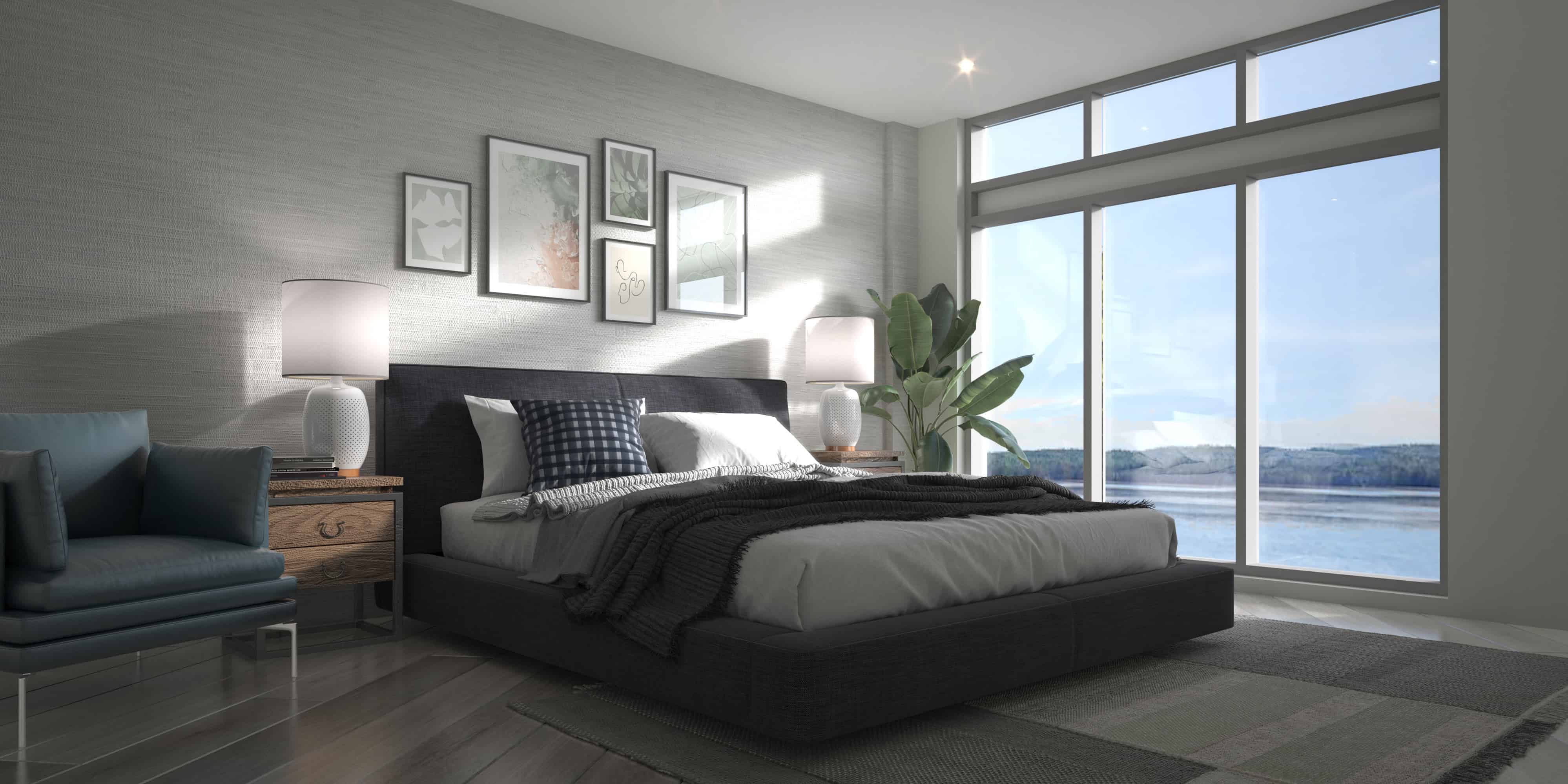 Lakeside Muskoka main bedroom and view