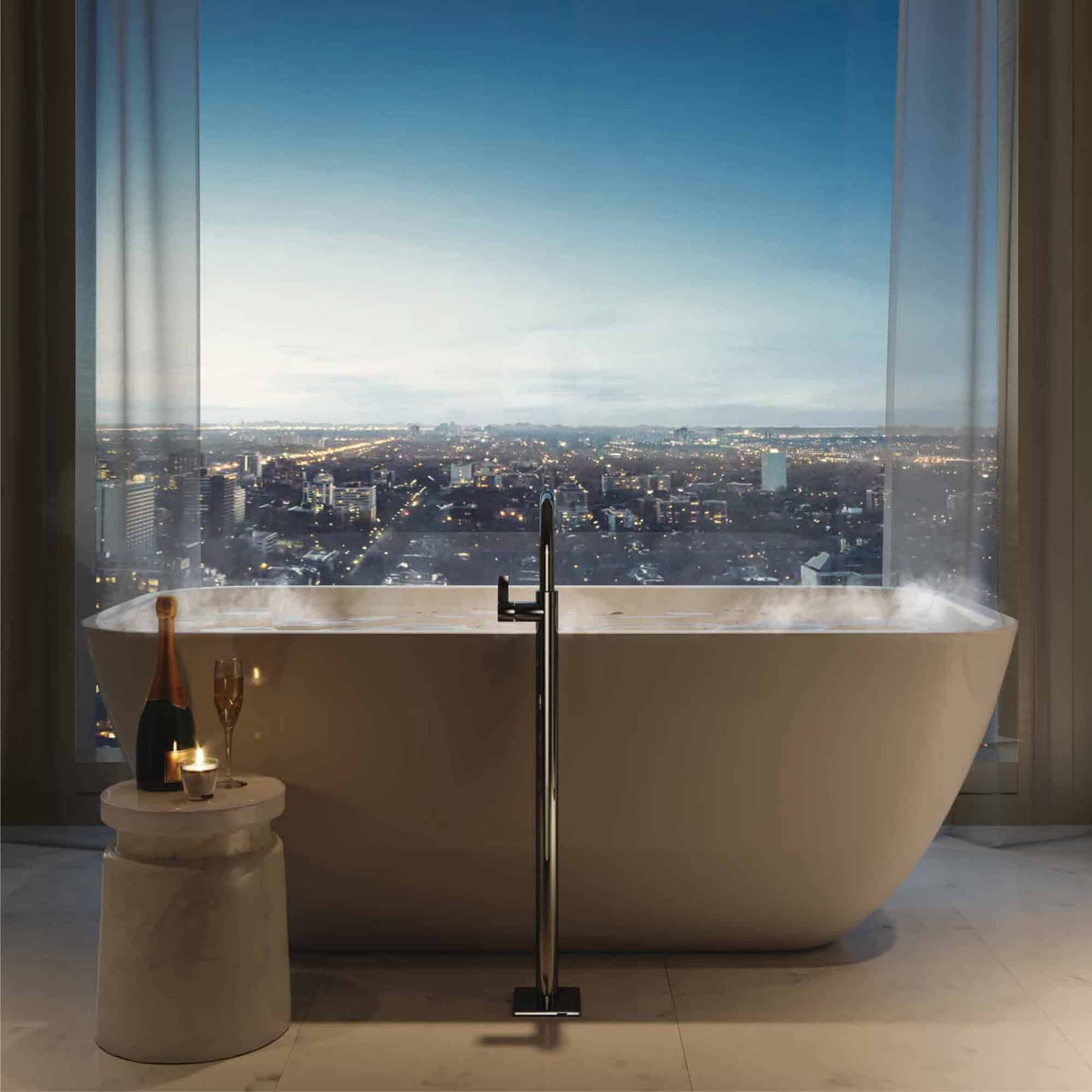 50 scollard suite bathroom freestanding tub overlooking city