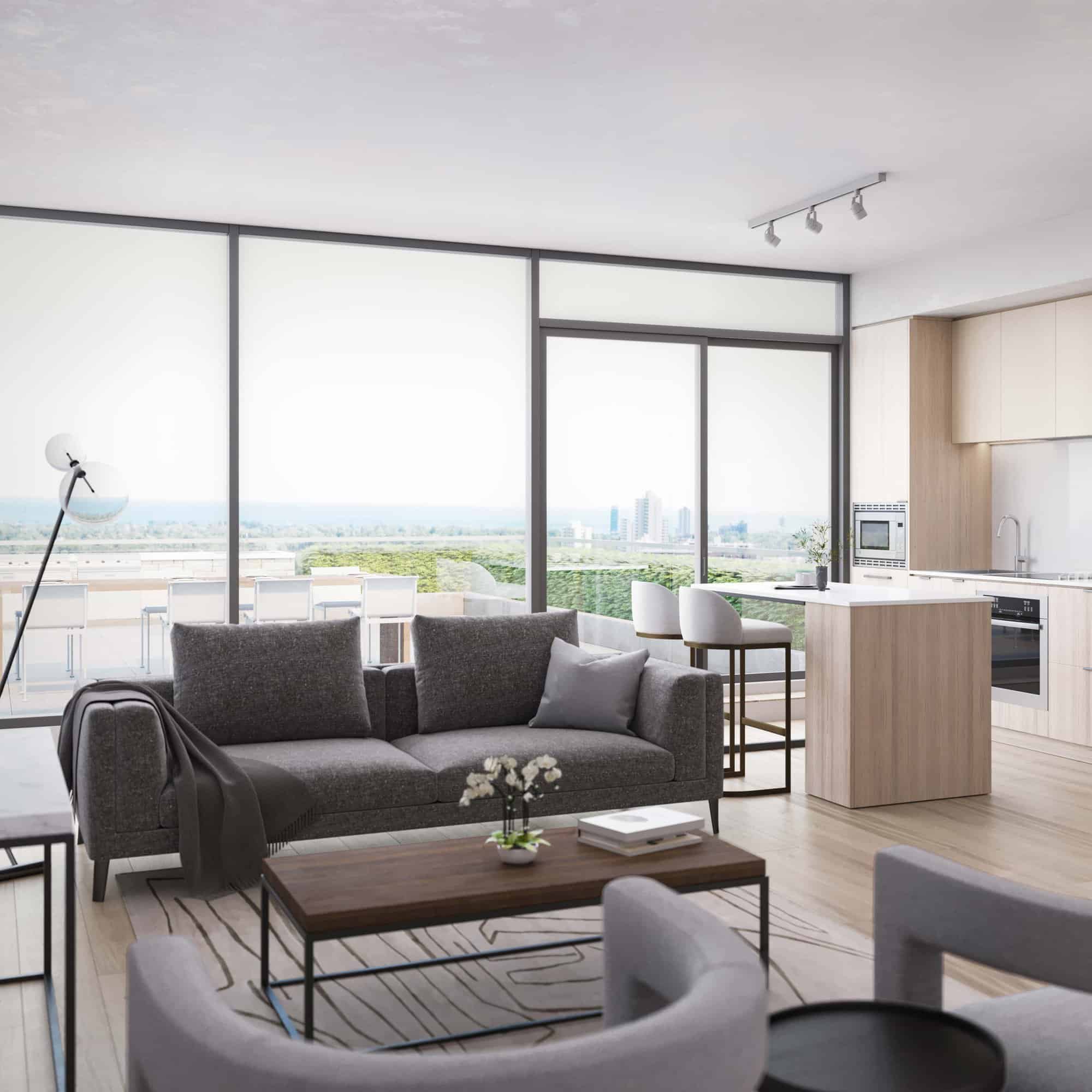 Artform Condos living room with view