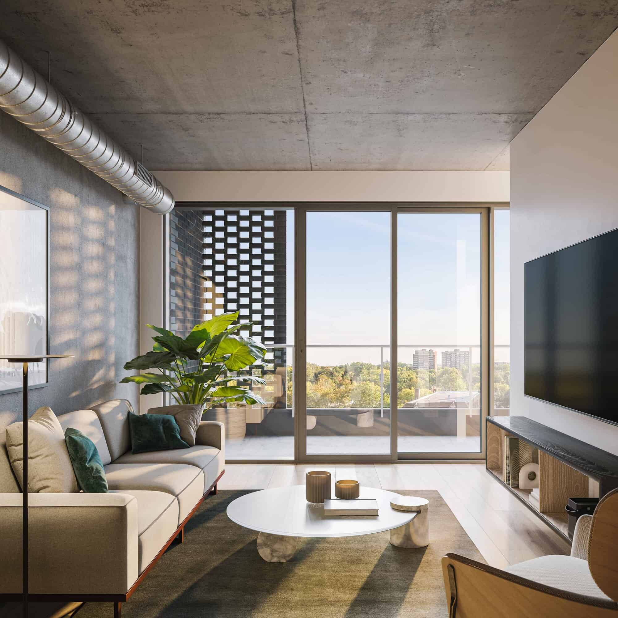 James House living room and window