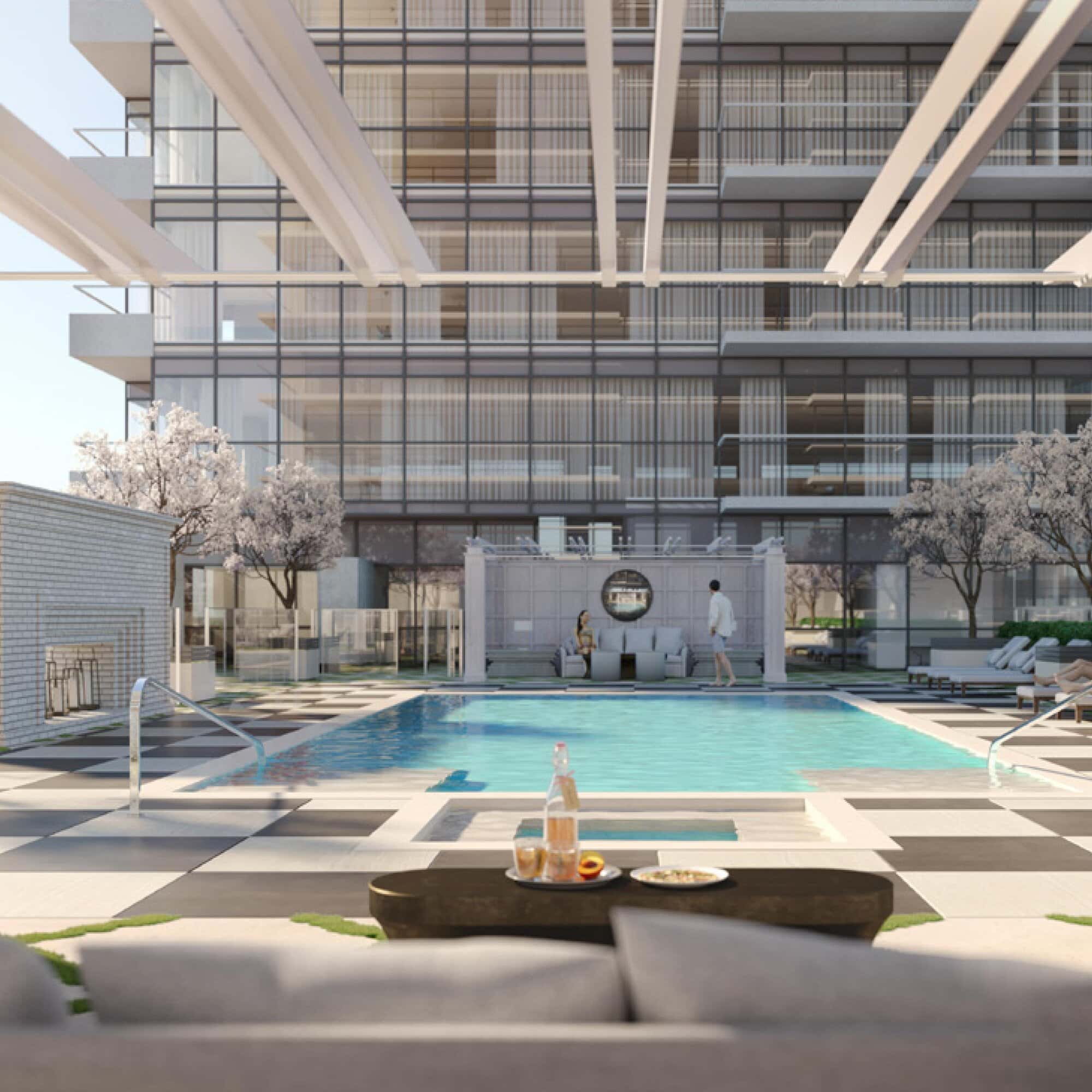 Nottinghill condo phase 1 exterior pool and lounge