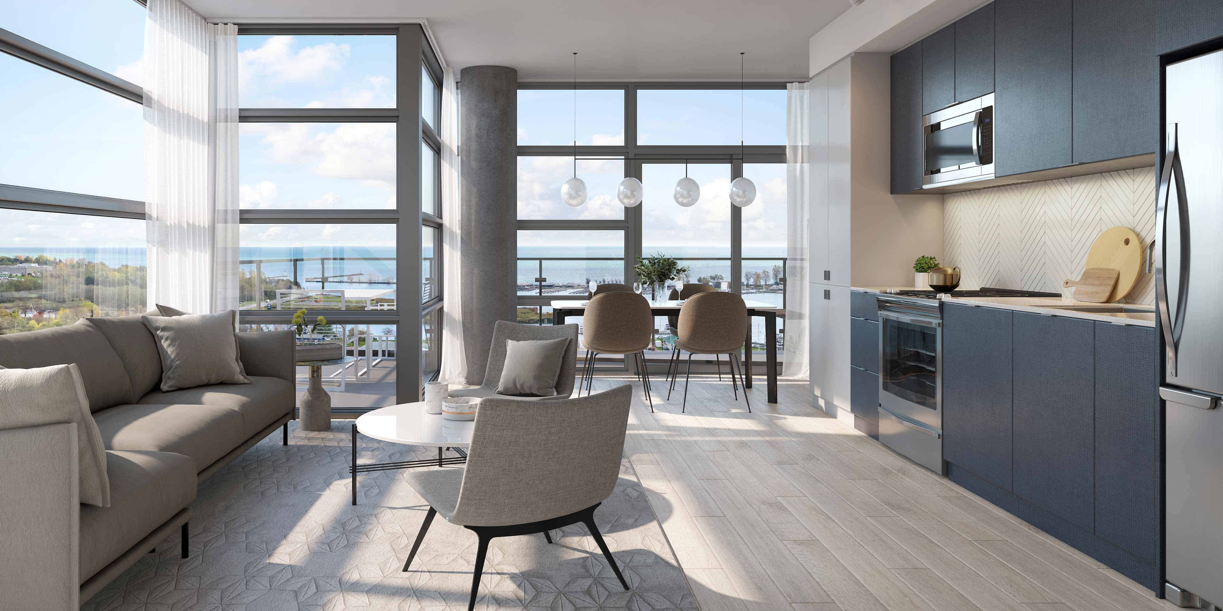 The landing living dining kitchen