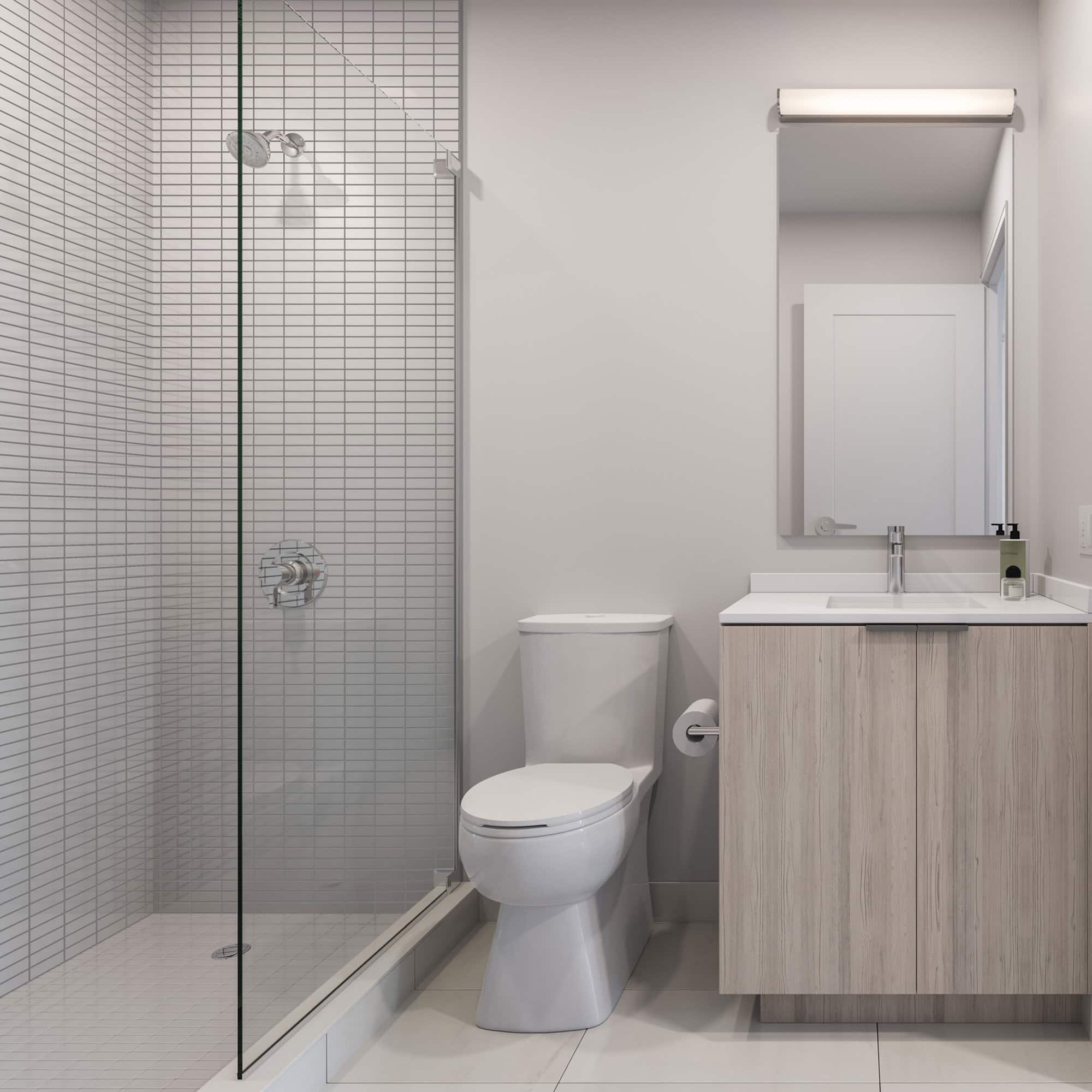 one jarvis suite bathroom shower neige