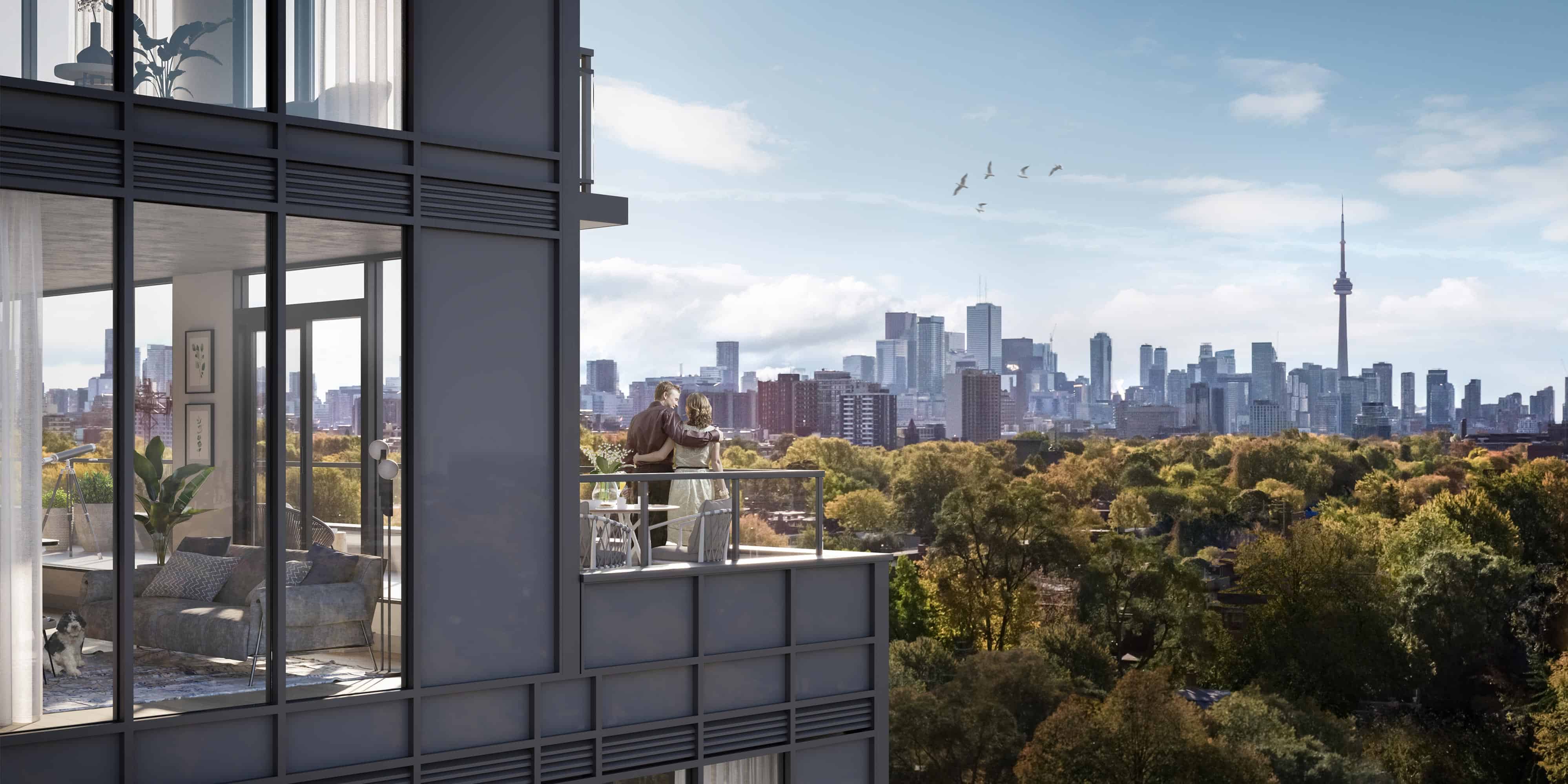 oscar balcony view with pup